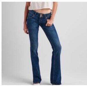 HUDSON Vintage Signature Bootcut Low Rise Flap Pocket Flare Jeans in elm size 27